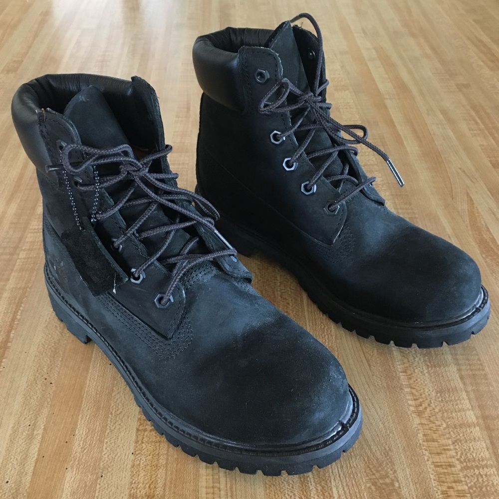 all black timberland boots